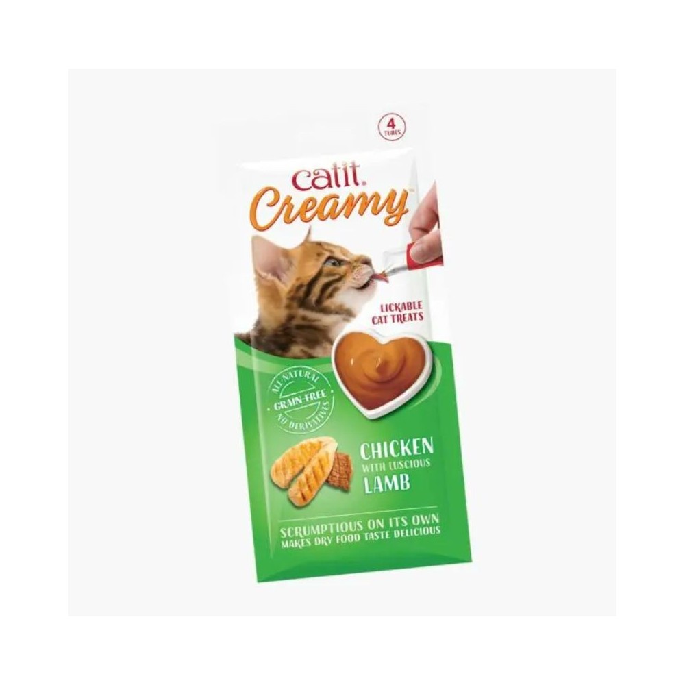 Catit Creamy kreminis skanėstas katėms su vištiena ir ėriena, 4x10 g