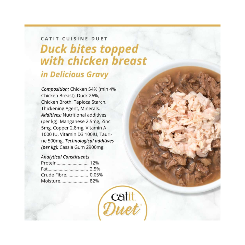 Catit Cuisine Duet konservai katėms su antiena ir vištiena, 75 g