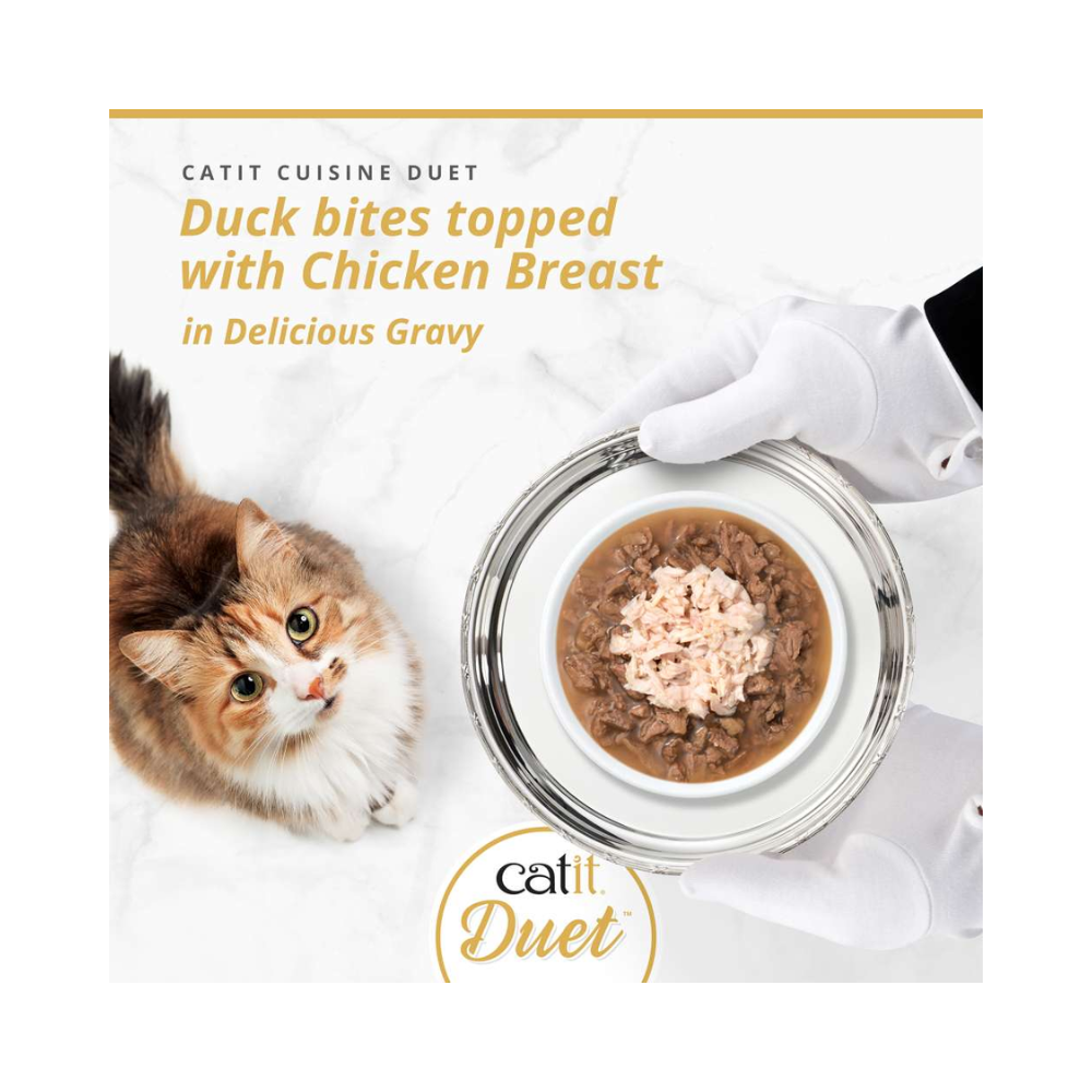 Catit Cuisine Duet konservai katėms su antiena ir vištiena, 75 g