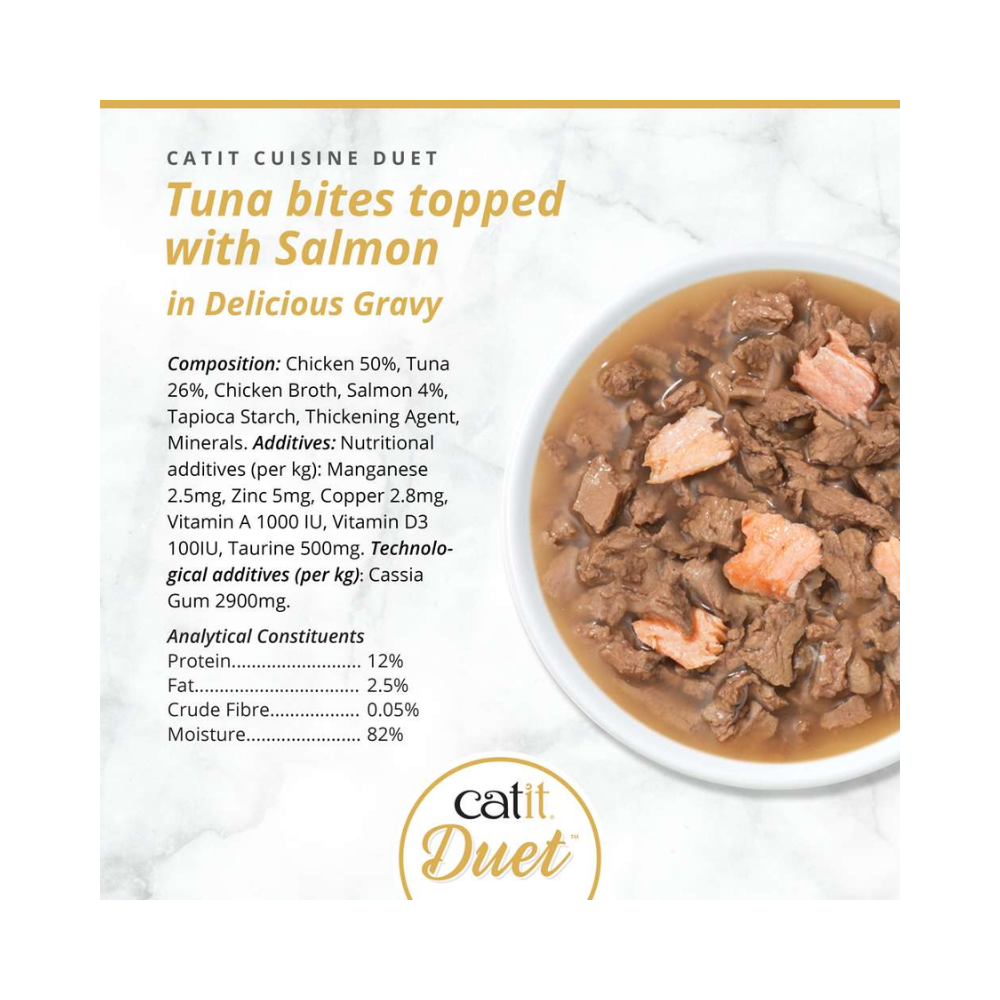 Catit Cuisine Duet konservai katėms su tunu ir lašiša, 75 g