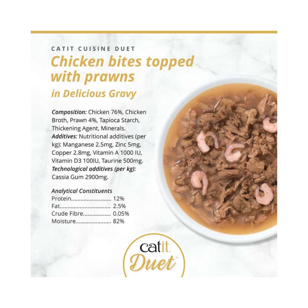 Catit Cuisine Duet konservai katėms su vištiena ir krevetėmis, 75 g