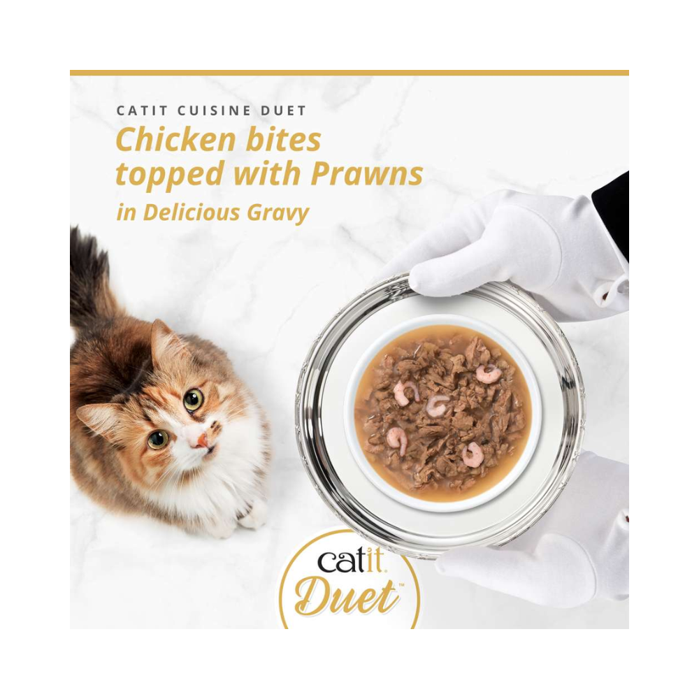 Catit Cuisine Duet konservai katėms su vištiena ir krevetėmis, 75 g