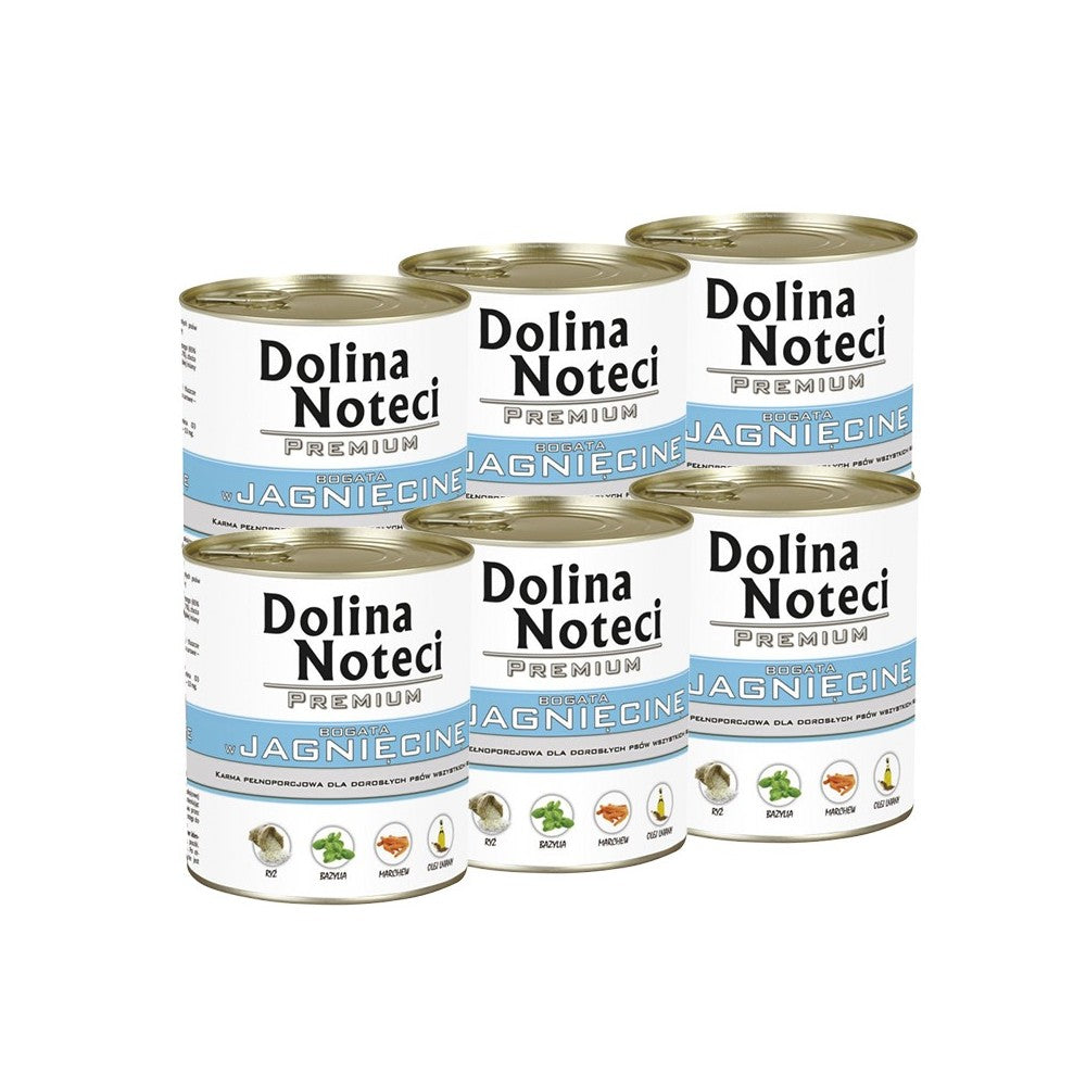 Konservai šunims su ėriena Dolina Noteci Premium, 6 x 800 g