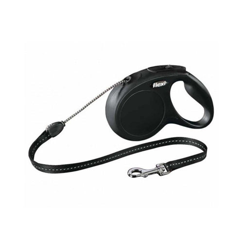 Flexi New Classic S automatinis pavadys juodas, 5 m, virvutė