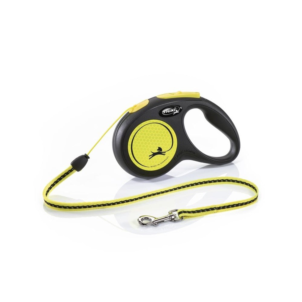 Flexi New Neon M automatinis pavadys, 5 m, virvutė