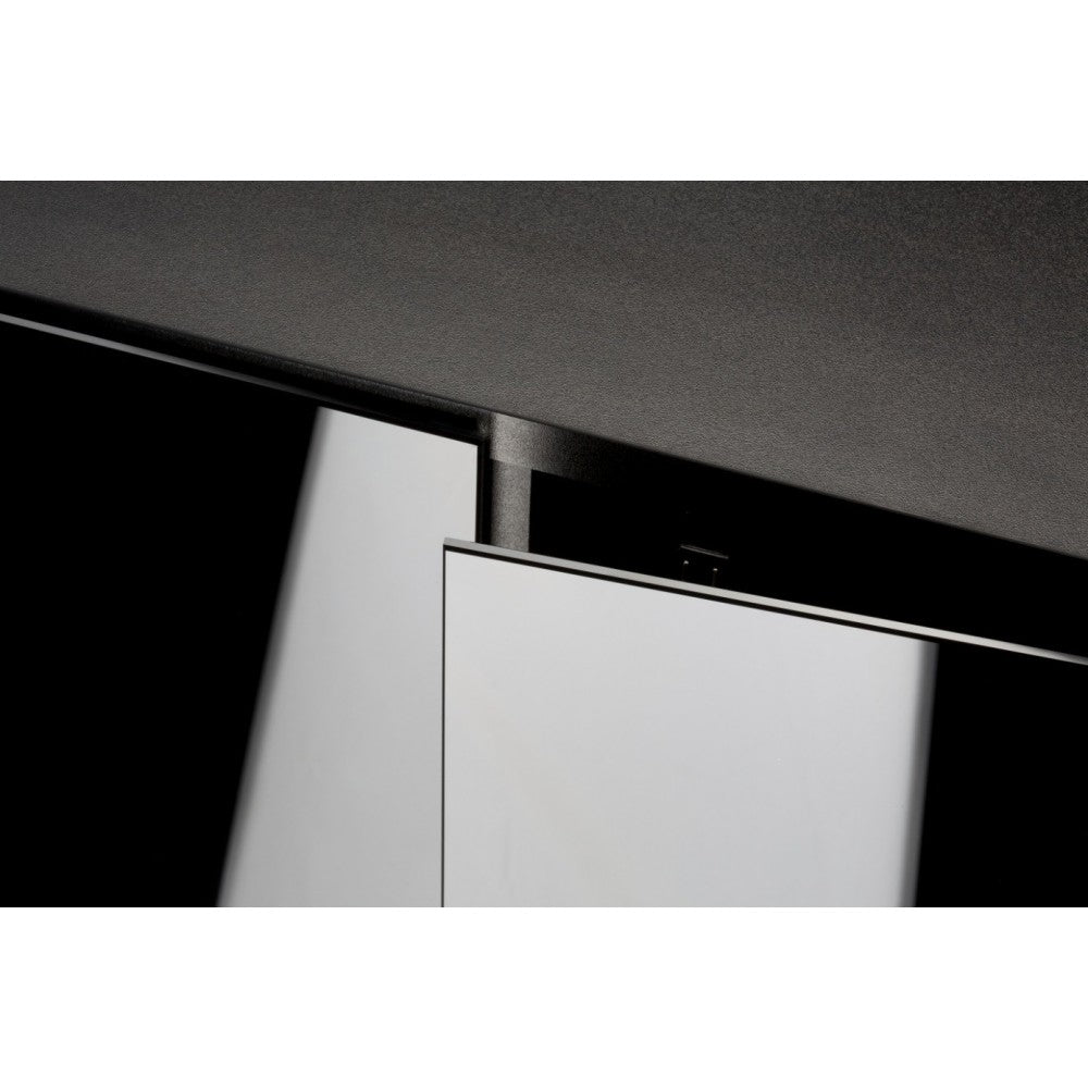 Glossy 100 spintelė stačiakampė juoda su durelėmis, 100 cm