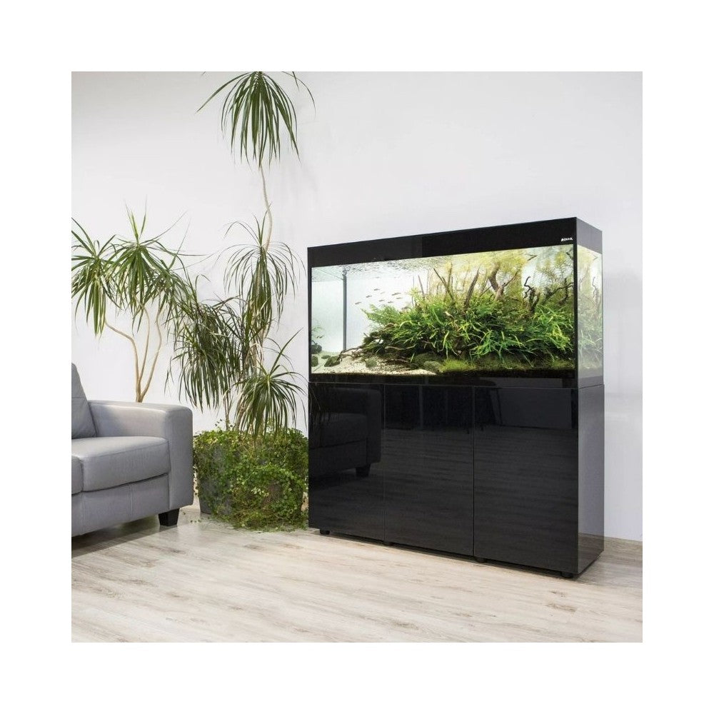 Glossy 150 ST Day&Night akvariumas stačiakampis, juodas, 150x50x63 cm, 3x17 LED