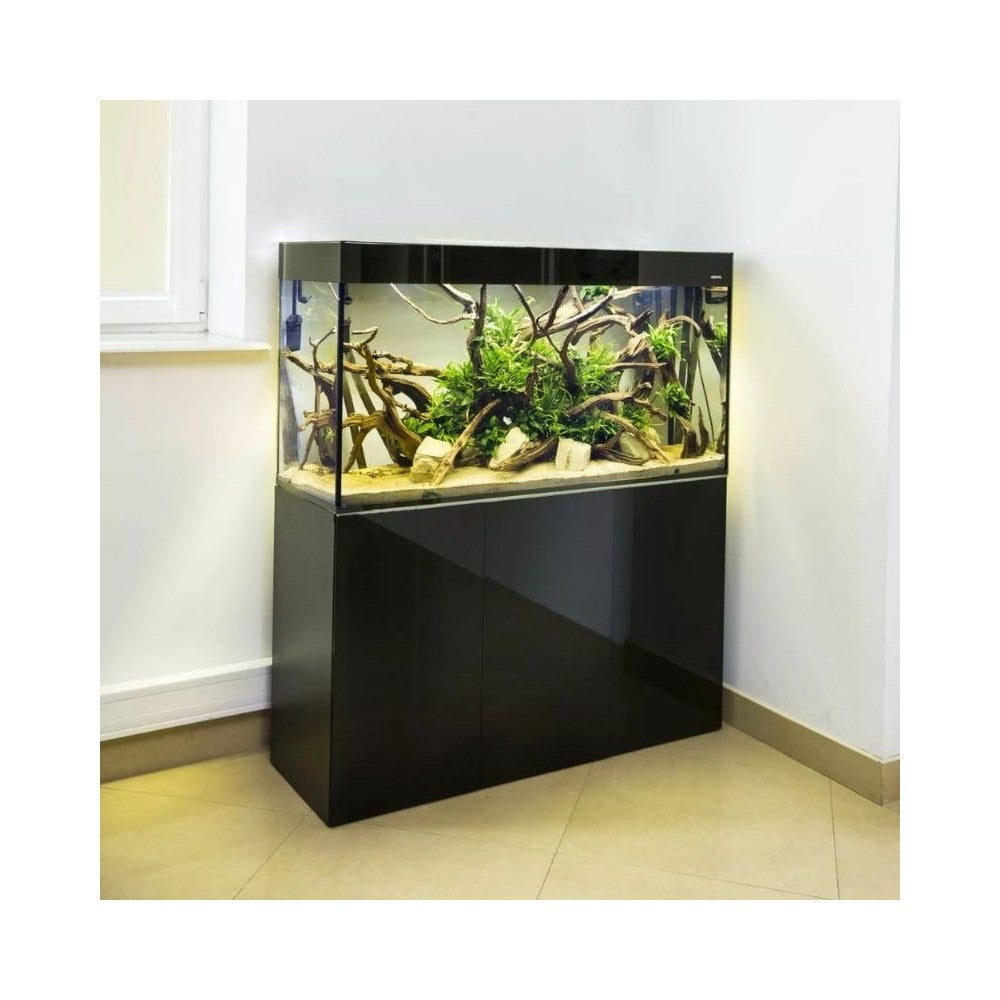 Glossy 150 ST Day&Night akvariumas stačiakampis, juodas, 150x50x63 cm, 3x17 LED