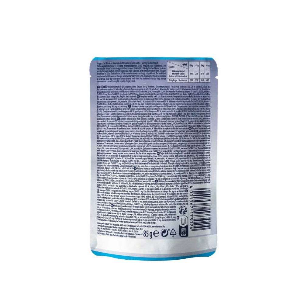 Happy Cat guliašas katėms su upėtakiu QuaellwasserForelle, 10x85 g