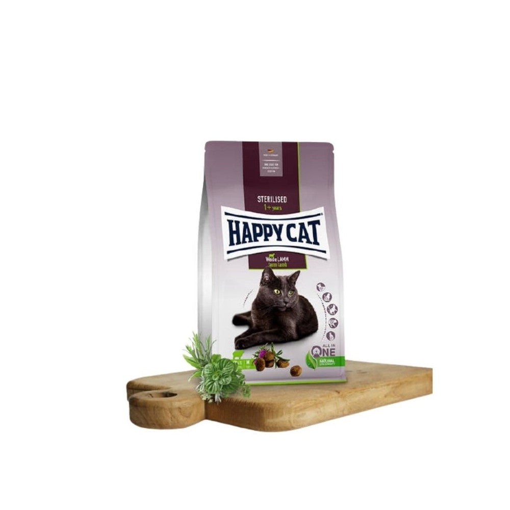 Happy Cat visavertis pašaras sterilizuotoms katėms su ėriena Sterilised Weide Lamm, 1,3 kg