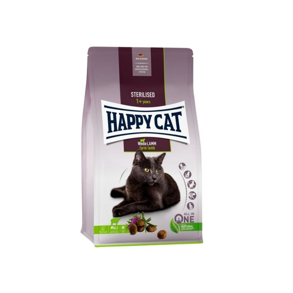 Happy Cat visavertis pašaras sterilizuotoms katėms su ėriena Sterilised WeideLamm, 4 kg