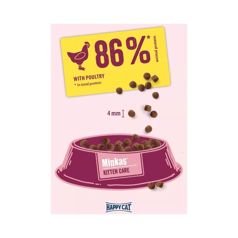 Happy Cat Minkas Kitten Care Geflugel visavertis pašaras jauniems kačiukams 10 kg