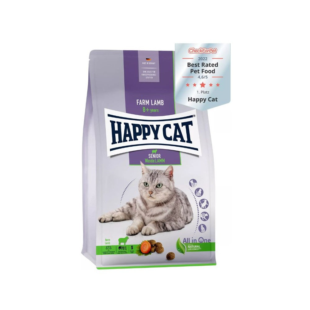 Happy Cat visavertis pašaras senoms katėms su ėriena Senior WeideLamm, 300 g