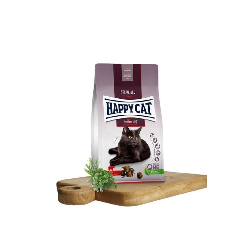 Happy Cat visavertis pašaras sterilizuotoms katėms su jautiena Sterilised VoralpenRind, 10 kg