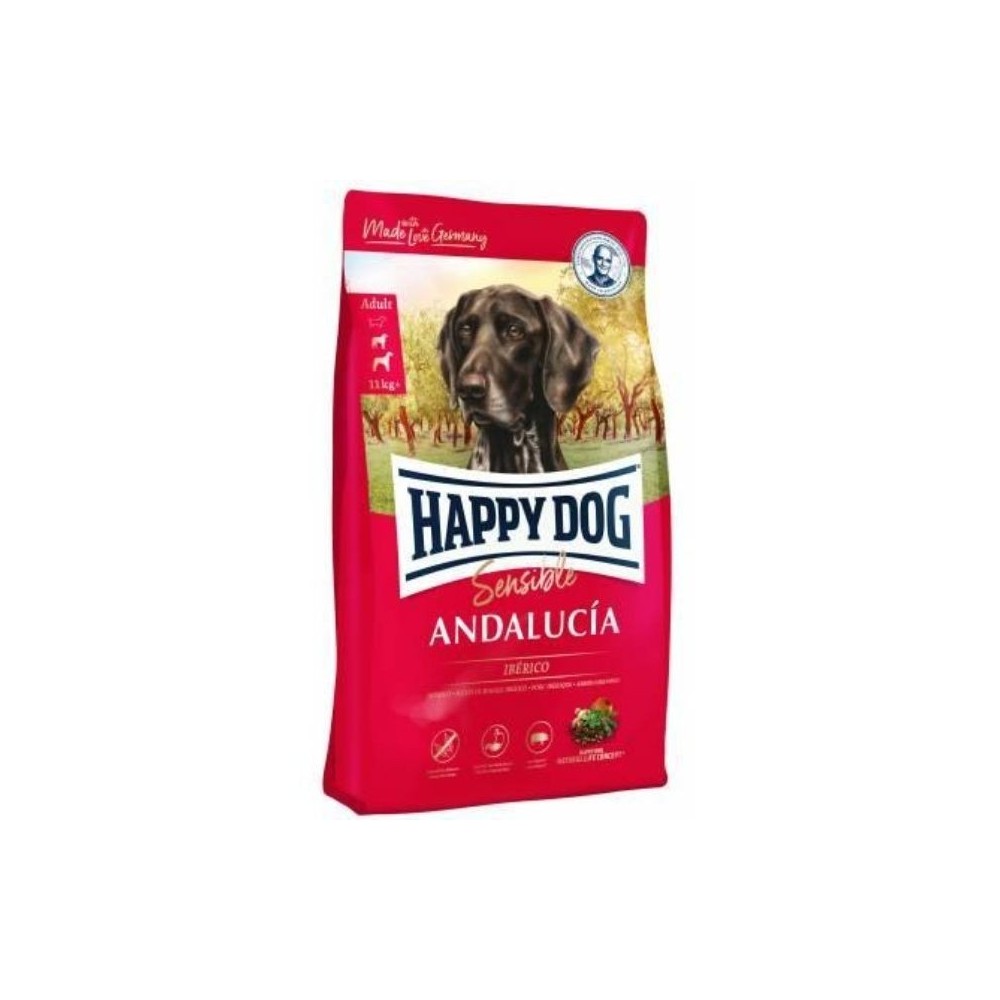 Happy Dog Andalucia visavertis pašaras suaugusiems šunims su Iberijos kiauliena ir ryžiais, 11 kg
