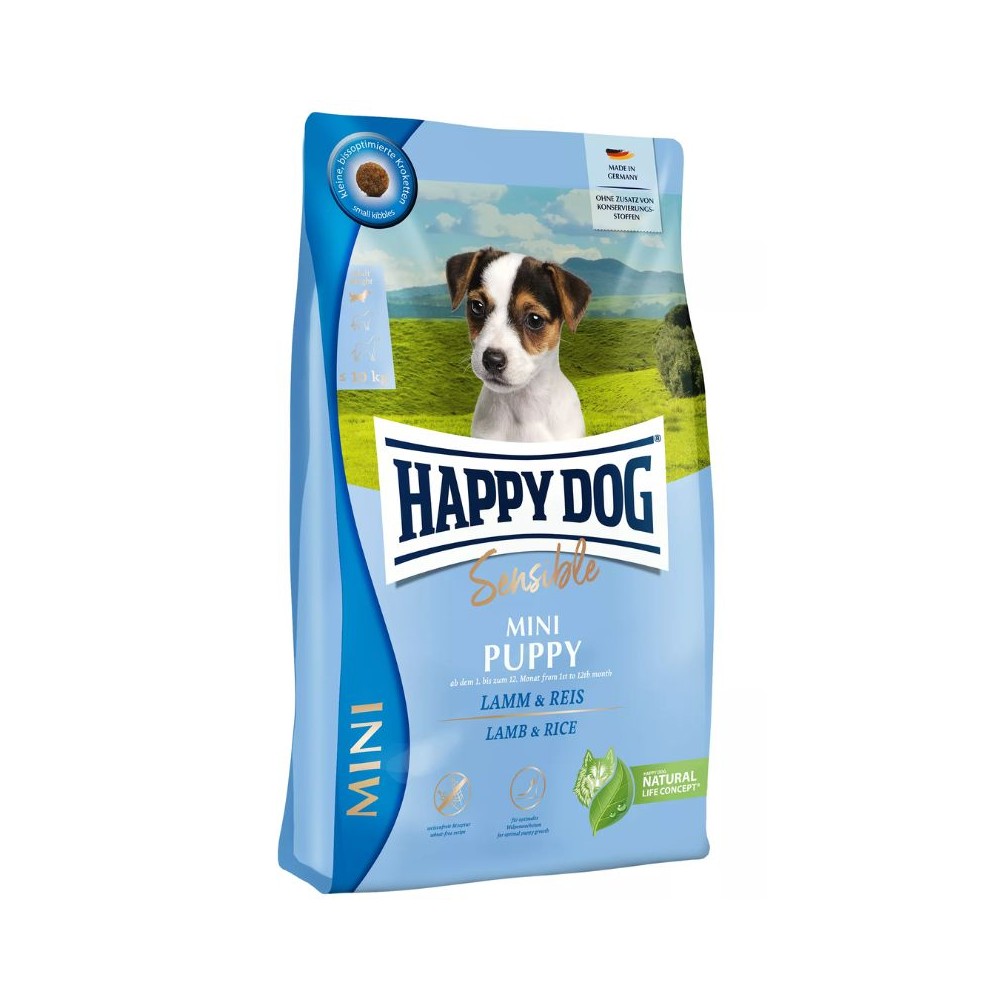 Happy Dog Mini Puppy Lamb&Rice pašaras su ėriena ir ryžiais jauniems šuniukams, 4 kg