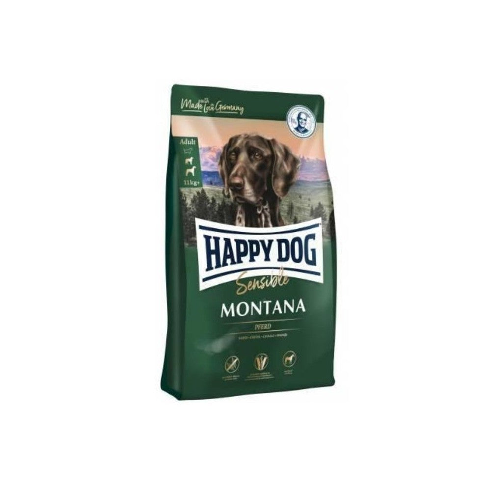 Happy Dog Montana visavertis pašaras suaugusiems šunims su arkliena, 4 kg