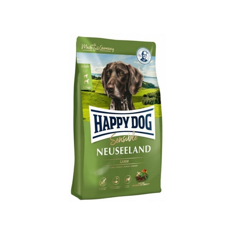 Happy Dog visavertis pašaras suaugusiems šunims su ėriena ir ryžiais Neuseeland 4 kg