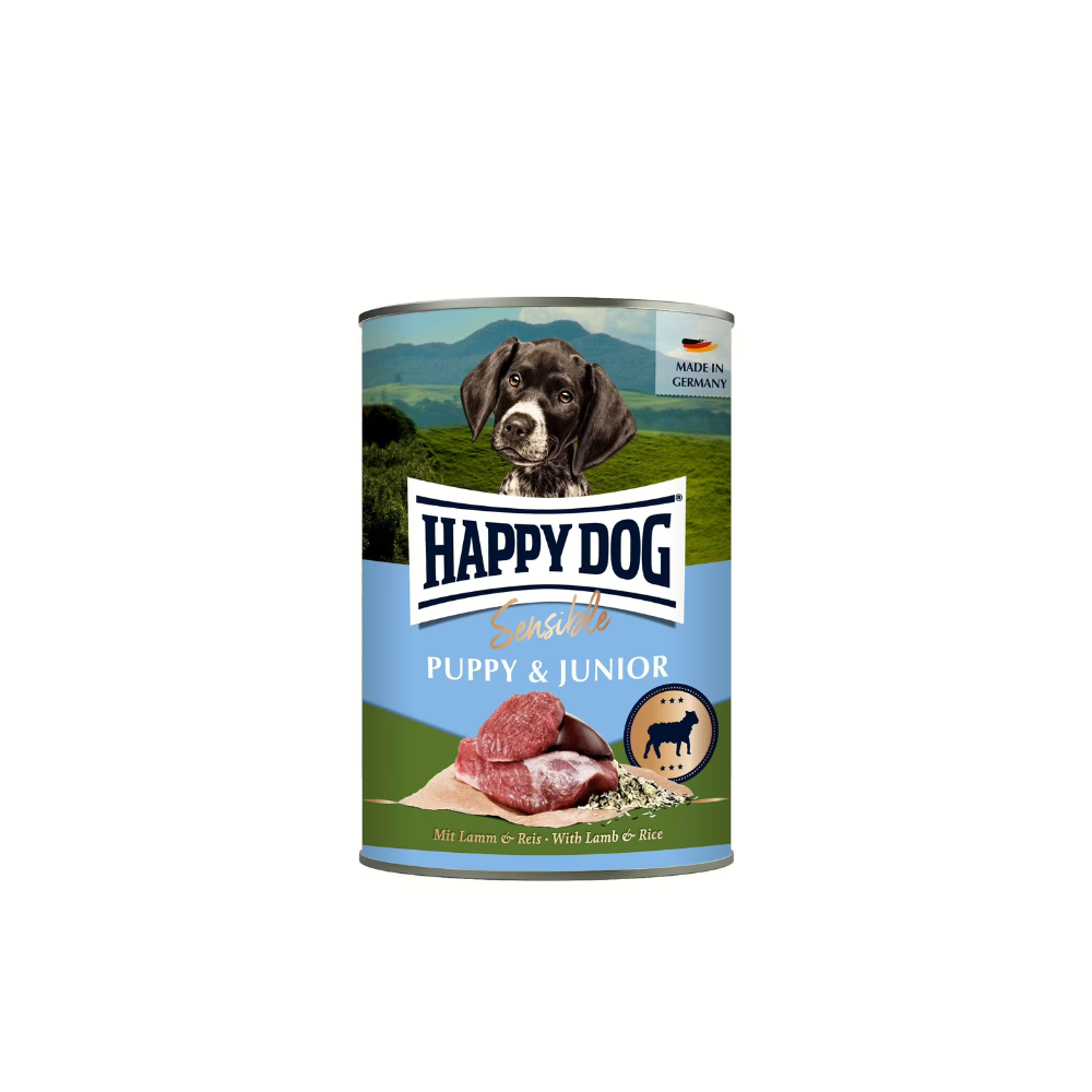 Happy Dog Sensible Puppy Lamm konservai jauniems šuniukams su ėriena, 400 g