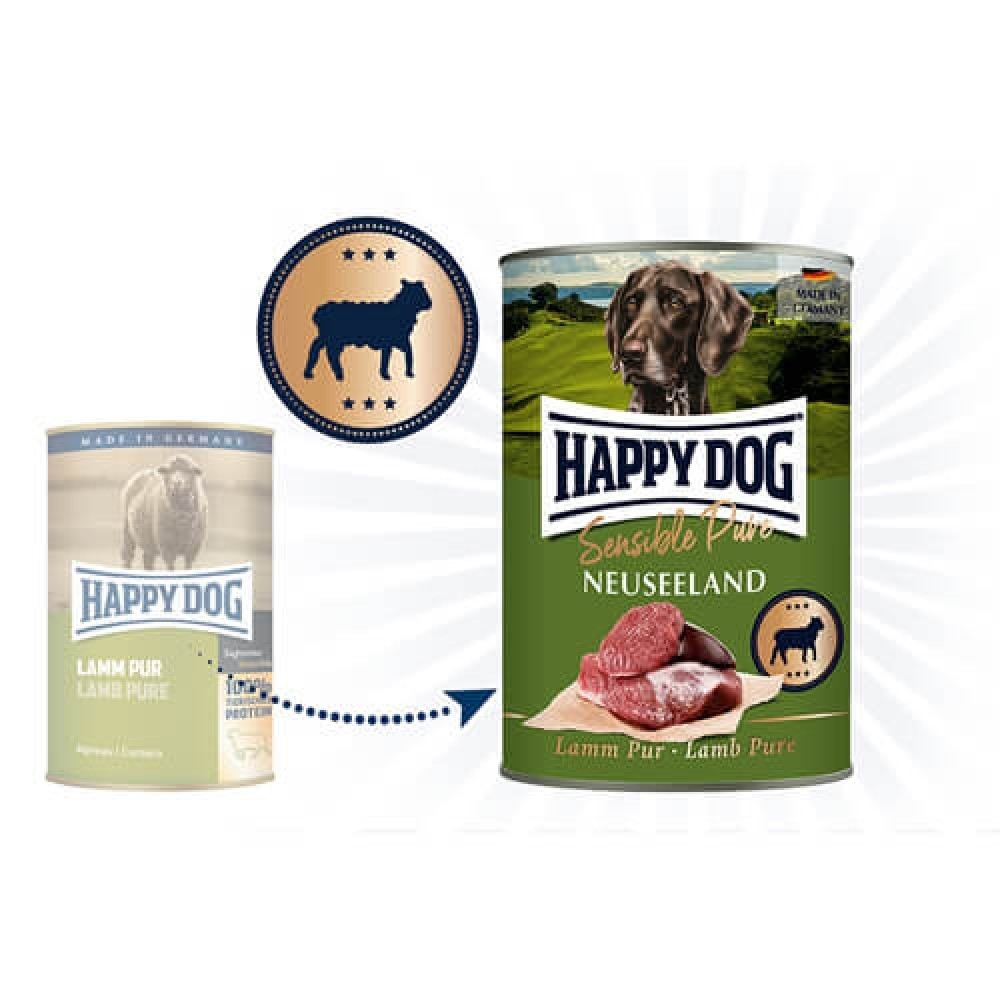 Happy Dog Sensitive Pure Neuseeland konservai šunims su ėriena, 800 g
