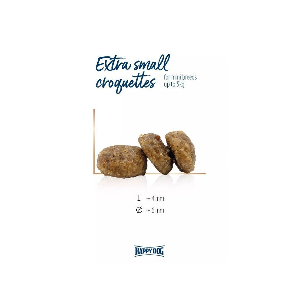 Happy Dog XS Mini Bali visavertis pašaras mažų veislių suaugusiems šunims su vištiena ir ciberžole, 300 g