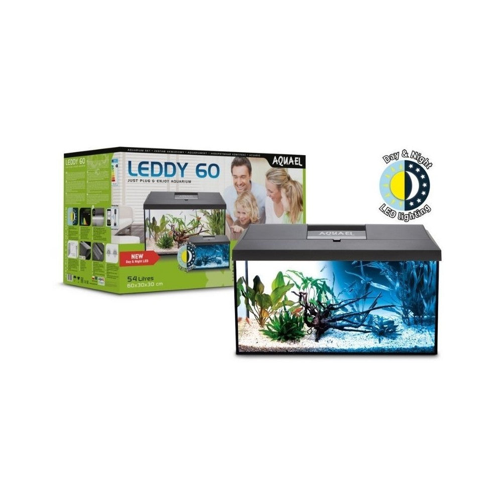 Leddy Set Day&Night 60 akvariumas stačiakampis su įranga, 54 l, 60x30x30 cm