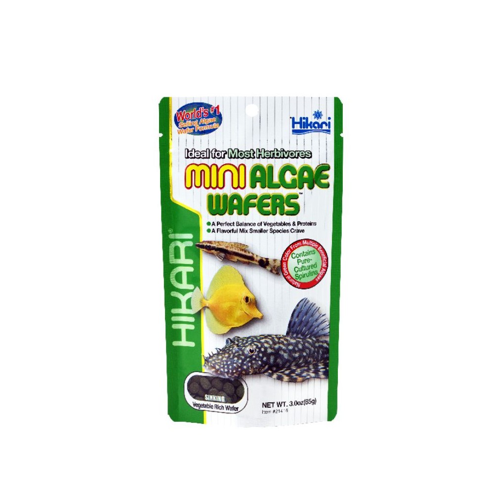 Hikari Mini Algae Wafers visavertis pašaras dugninėms žuvims 85 g