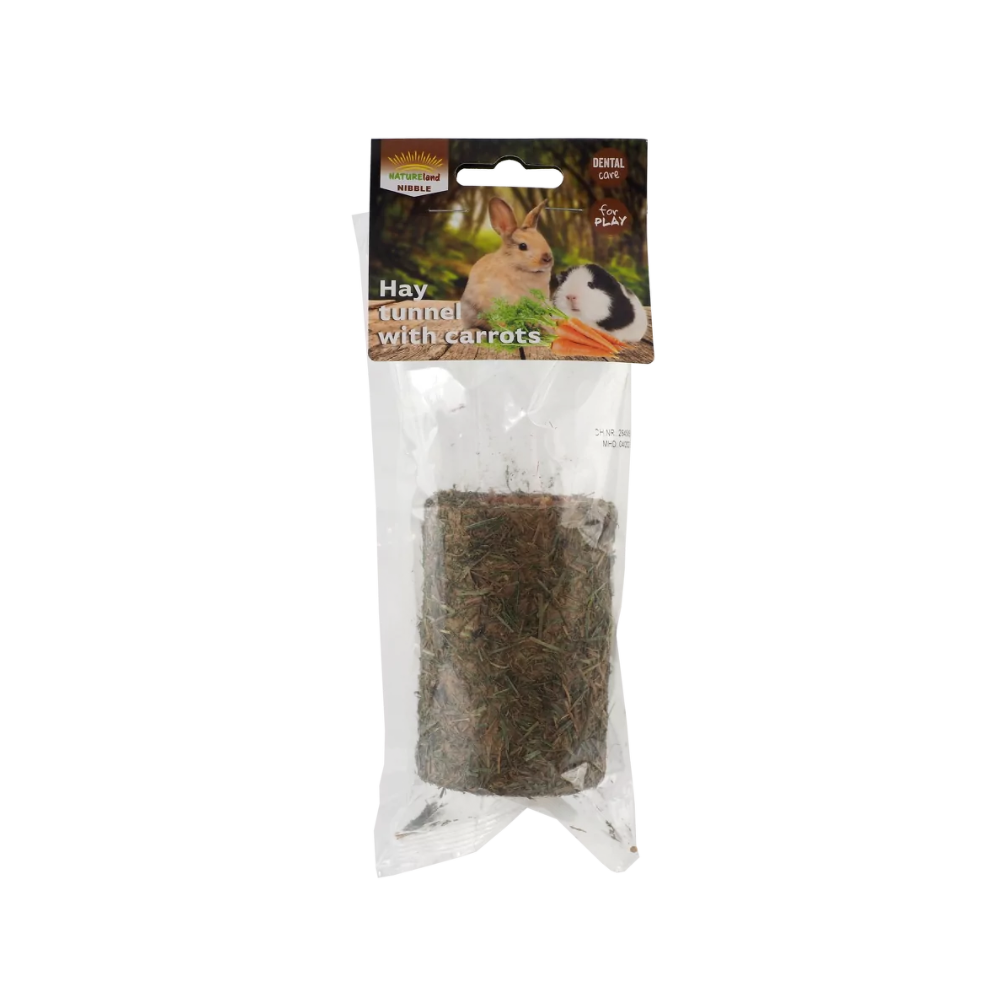 Nature Land Nibble šieno tunelis su morkomis, 125 g