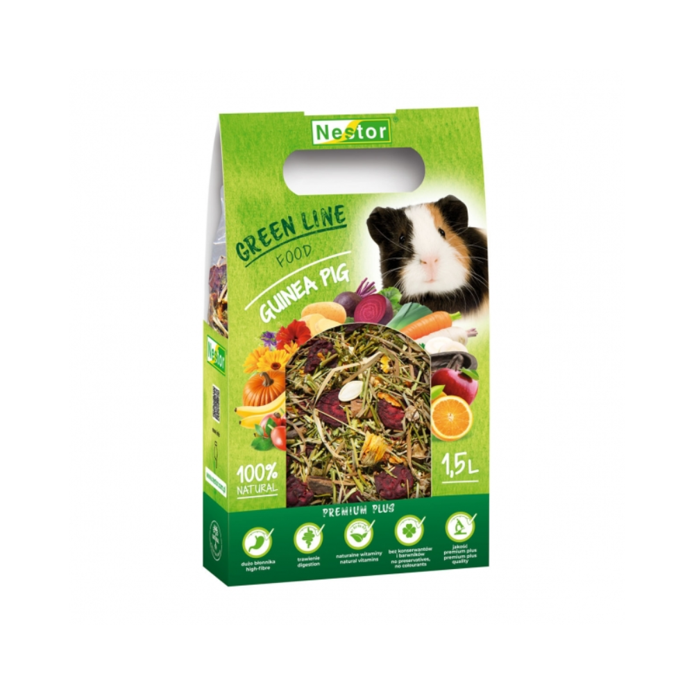Nestor Premium Green Line pašaras jūrų kiaulytėms 1500 ml (500 g)