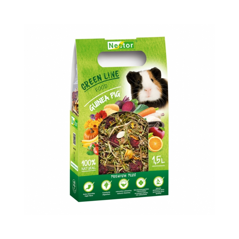 Nestor Premium Green Line pašaras jūrų kiaulytėms 1500 ml (500 g)