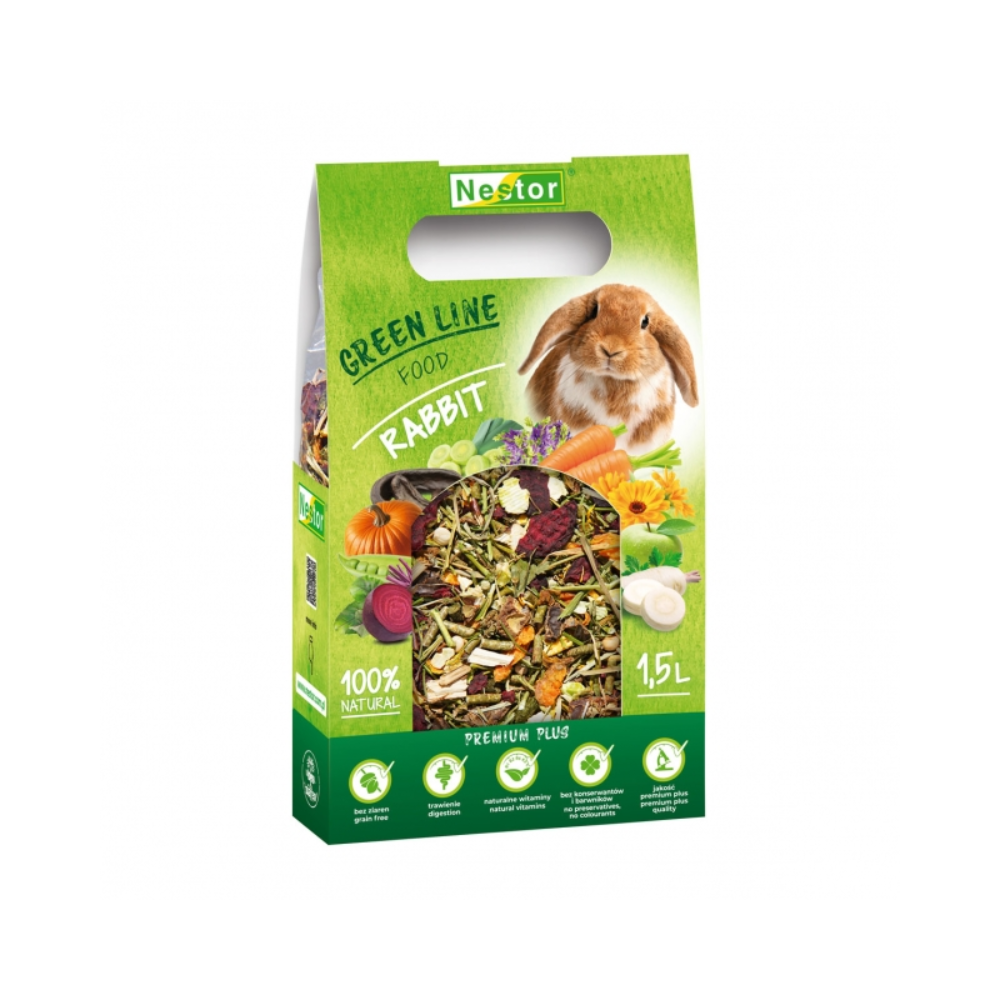 Nestor Premium Green Line pašaras triušiams 1500 ml (480 g)