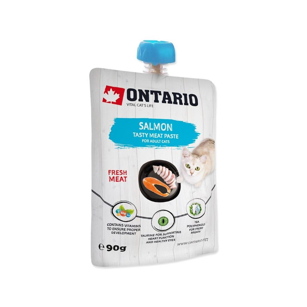 Ontario drėgnas maistas katėms su lašiša, 90 g (užsukamas)