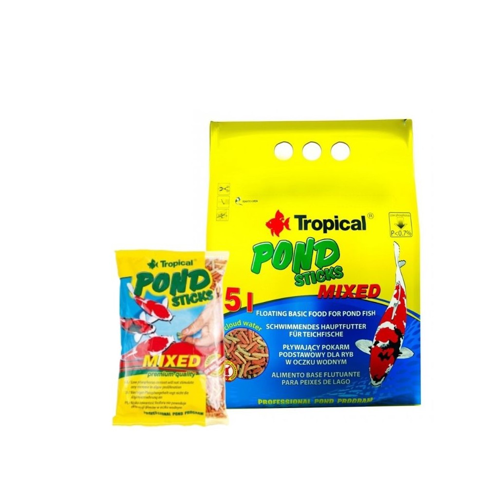 Tropical Pond Sticks Mixed maistas Koi karpiams spalvotomis lazdelėmis 1000 ml