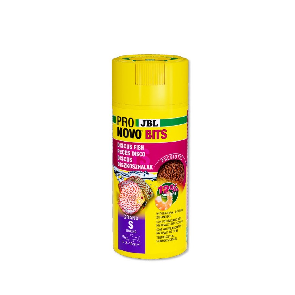 ProNovo Bits Grano S universalus pašaras diskusams ir Pietų Amerikos ciklidams 250 ml (click)