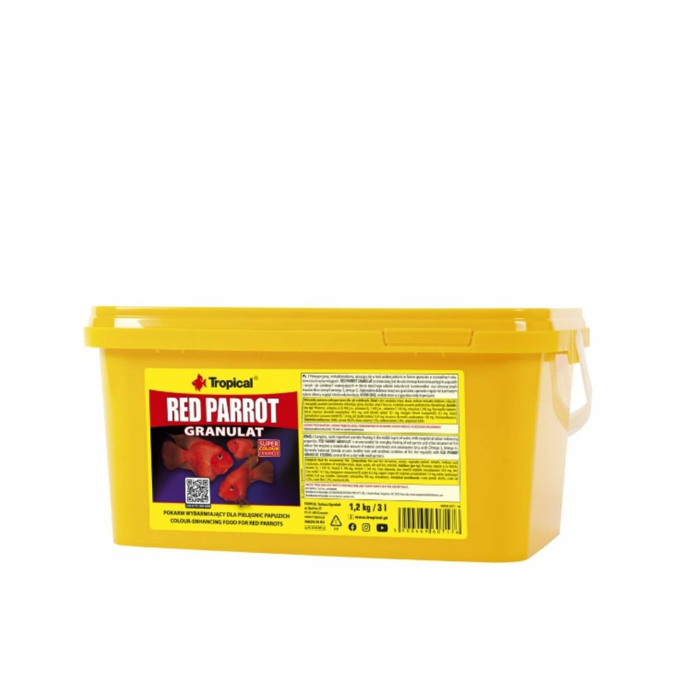Tropical Red Parrot Granulat granuliuotas pašaras žuvims 3 l (1,2 kg)