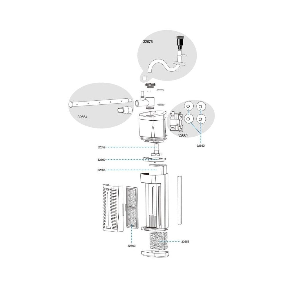 Sera vidinis kampinis filtras X-Edge 450, 450 l/h, 5 W
