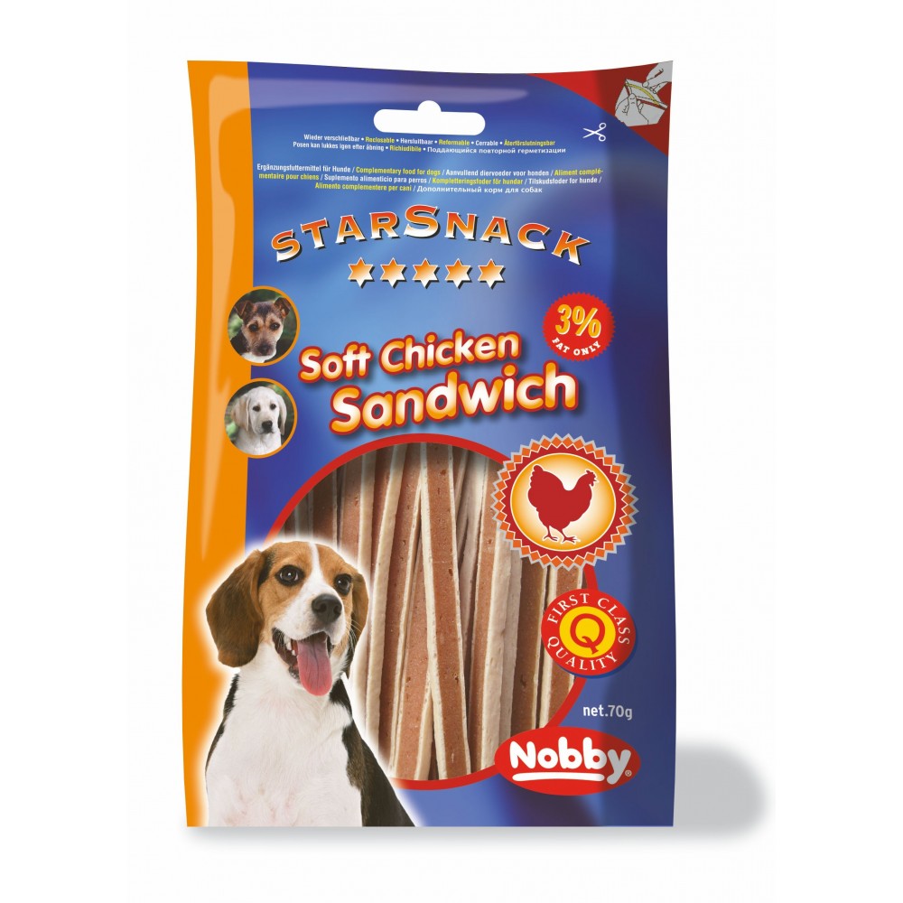 Skanėstai šunims, minkšti vištienos ,,sumuštinukai" StarSnack , 70 g