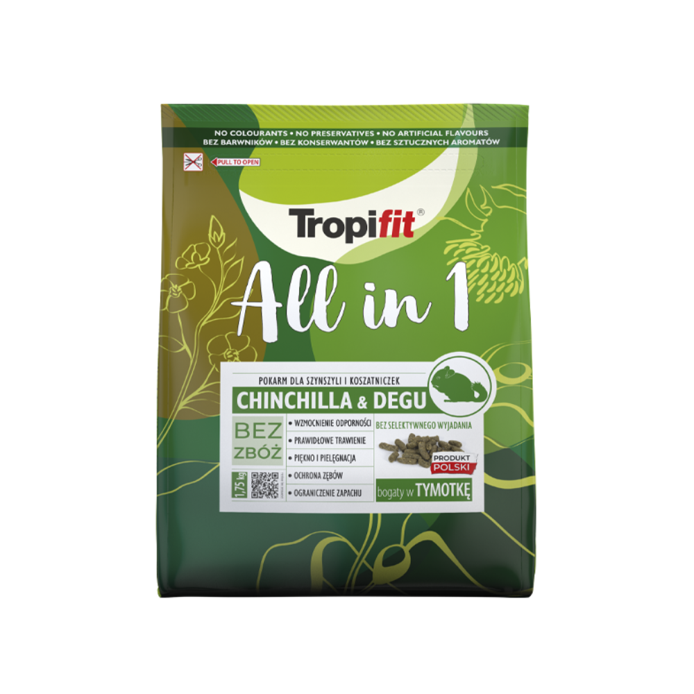Tropifit All in 1 Chinchilla&Degu pašaras šinšiloms ir degu, 500 g
