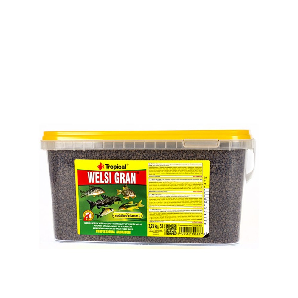 Tropical Welsi Gran granuliuotas pašaras dugninėms žuvims 5 l (3,25 kg)