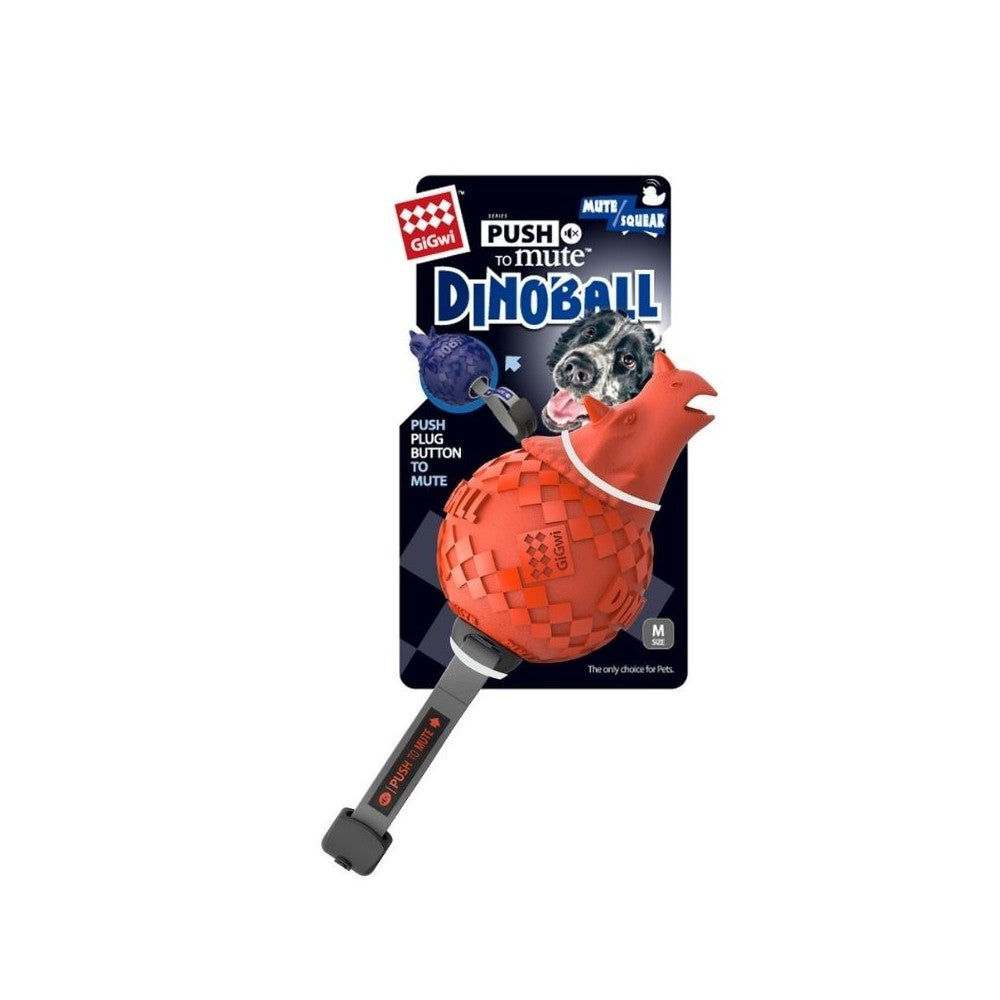 Žaislas šunims GiGwi Push To Mute Dinoball Triceratops dinozauras