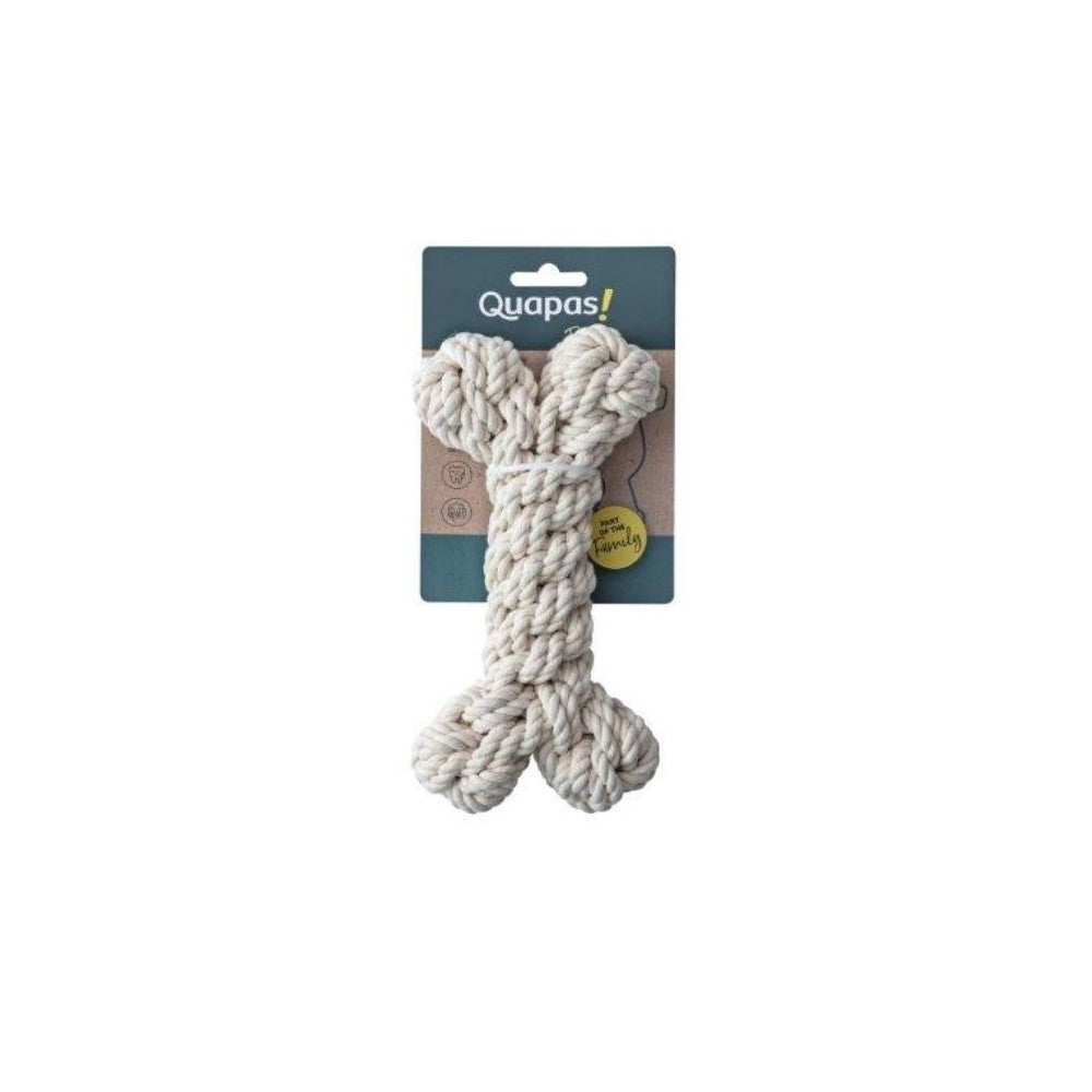 Quapas! Žaislas šunims iš natūralios virvės, kaulas, L, 23 cm